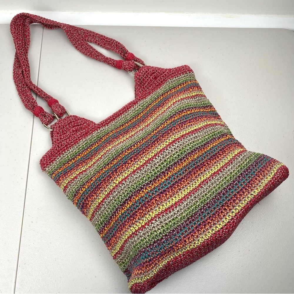 The Sak knit rainbow multicolor slouchy purse bag Belle Tote